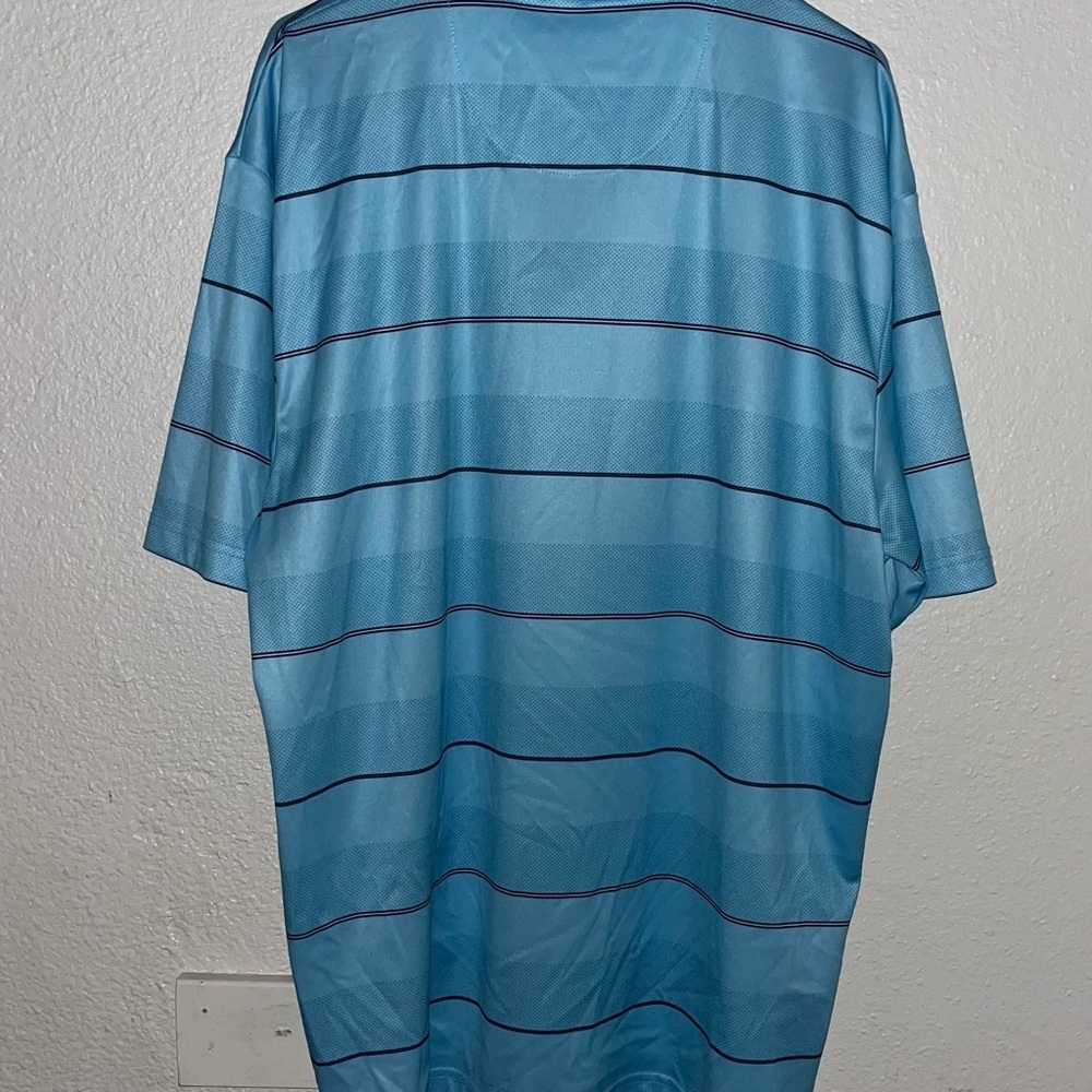 Grand Slam Performance Polo Shirt Mens XL Short Sleeve Blue Black Stripe EUC - Picture 3 of 3
